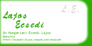 lajos ecsedi business card